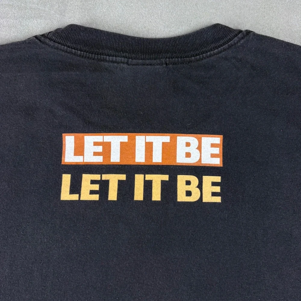 Vintage 2005 The Beatles Let It Be T-Shirt Mens Large Black Graphic Y2K Fade